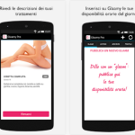 Glaamy, alcune schermate dell'app Made in Cagliari