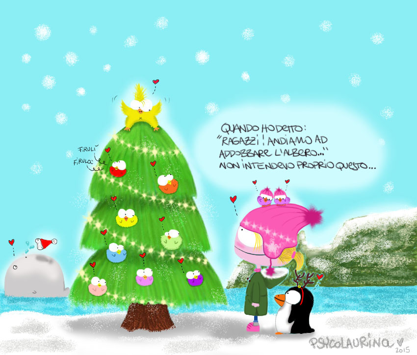 Buon Natale da www.mockumagazine.it, illustrazione di PsycoLaurina©