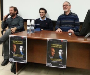 Salvatore De Mola durante l'incontro con i lettori alla Facoltà di Scienze della Comunicazione di Cagliari il 22 gennaio.